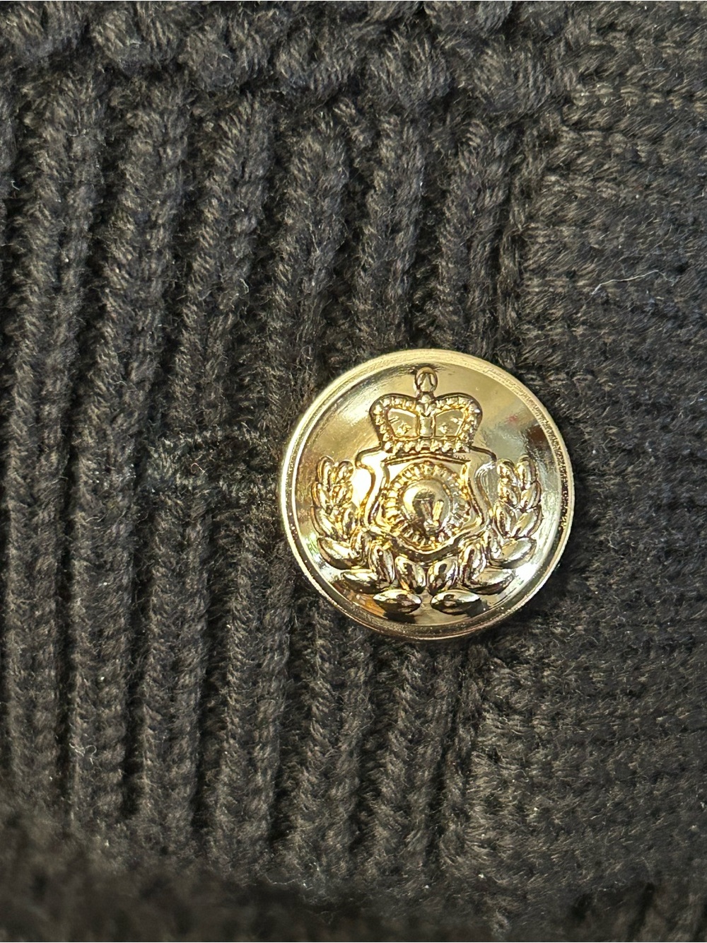 Lillusory Woman’s Black Knit Button-Up Cardigan with Gold Buttons SZ M EUC - Picture 6 of 11